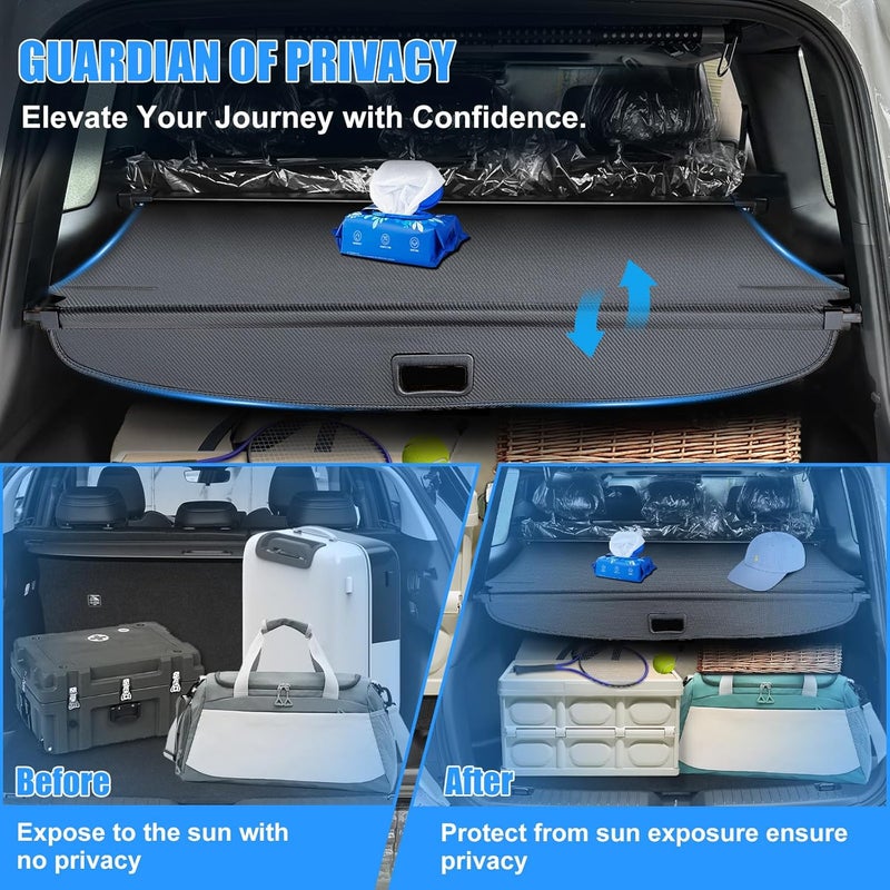 AUXKO Retractable Cargo Cover for Toyota 4Runner 2025, Trunk Cargo Cover Luggage Security Shade Cover for 2025 Toyota 4Runner Shielding Shade Anti-Peeping Luggage Privacy Screen, Carbon Fiber - Image 3